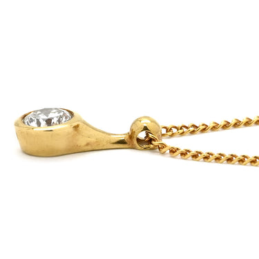 ノンブランド NON BRAND ダイヤペンダント イエローゴールド K18YG ダイヤモンド ネックレス 750 18K 1P 1粒