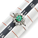 ノンブランド NON BRAND エメラルド ダイヤモンド リング プラチナシルバー Pt900 エメラルド ダイヤモンド リング 指輪 グリーン 緑 スクエア 12号