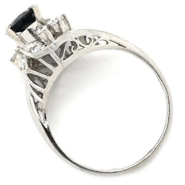 ノンブランド NON BRAND ブルーサファイア ダイヤリング プラチナシルバー Pt900 サファイア ダイヤモンド リング 指輪 青 Pm900 11.5号