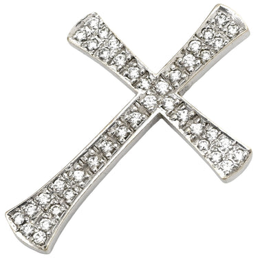 ノンブランド NON BRAND クロス ダイヤ ホワイトゴールド K18WG ダイヤモンド ペンダントトップ 十字架 ネックレストップ K18 WG ホワイトゴールド