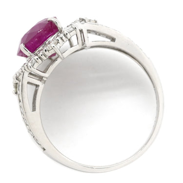 ノンブランド NON BRAND ルビー ダイヤリング プラチナシルバー Pt950 ルビー ダイヤモンド リング 指輪 レッド 赤 12号