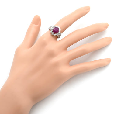 ノンブランド NON BRAND ルビー ダイヤリング プラチナシルバー Pt950 ルビー ダイヤモンド リング 指輪 レッド 赤 12号