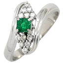 ノンブランド NON BRAND エメラルド ダイヤモンド リング プラチナシルバー Pt850 エメラルド ダイヤモンド リング 指輪 グリーン 緑 Pt850 16号