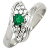ノンブランド NON BRAND エメラルド ダイヤモンド リング プラチナシルバー Pt850 エメラルド ダイヤモンド リング 指輪 グリーン 緑 Pt850 16号
