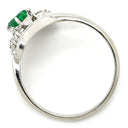 ノンブランド NON BRAND エメラルド ダイヤモンド リング プラチナシルバー Pt850 エメラルド ダイヤモンド リング 指輪 グリーン 緑 Pt850 16号