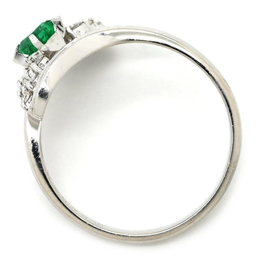 ノンブランド NON BRAND エメラルド ダイヤモンド リング プラチナシルバー Pt850 エメラルド ダイヤモンド リング 指輪 グリーン 緑 Pt850 16号