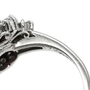 ノンブランド NON BRAND ルビー ダイヤリング プラチナシルバー Pt900 ルビー ダイヤモンド リング 指輪 レッド 赤 プラチナム ヘイローデザイン 9.5号