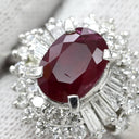 ノンブランド NON BRAND ルビー ダイヤリング プラチナシルバー Pt900 ルビー ダイヤモンド リング 指輪 レッド 赤 プラチナム ヘイローデザイン 9.5号