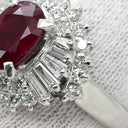 ノンブランド NON BRAND ルビー ダイヤリング プラチナシルバー Pt900 ルビー ダイヤモンド リング 指輪 レッド 赤 プラチナム ヘイローデザイン 9.5号