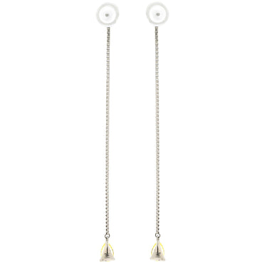 ノンブランド NON BRAND イエロー×プラチナシルバー Pt950 Pt900(ポスト) ダイヤモンド ピアス プラチナム 1P 1石 1粒 イエローダイヤ 黄色 ドロップ スイング チェーン 雫型 しずく 涙型