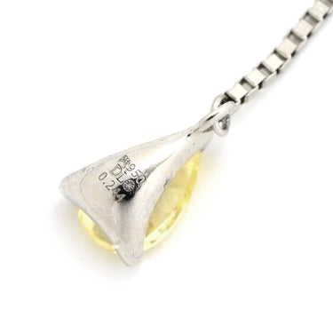 ノンブランド NON BRAND イエロー×プラチナシルバー Pt950 Pt900(ポスト) ダイヤモンド ピアス プラチナム 1P 1石 1粒 イエローダイヤ 黄色 ドロップ スイング チェーン 雫型 しずく 涙型