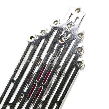 ノンブランド NON BRAND ルビーダイヤペンダント ホワイトゴールド K18WG ダイヤモンド ルビー ネックレス Au750 18K 18金 アールデコデザイン