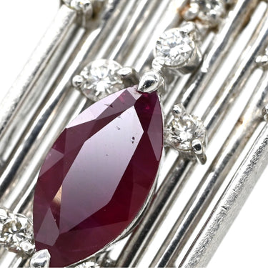 ノンブランド NON BRAND ルビーダイヤペンダント ホワイトゴールド K18WG ダイヤモンド ルビー ネックレス Au750 18K 18金 アールデコデザイン