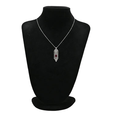 ノンブランド NON BRAND ルビーダイヤペンダント ホワイトゴールド K18WG ダイヤモンド ルビー ネックレス Au750 18K 18金 アールデコデザイン