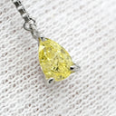 ノンブランド NON BRAND イエロー×プラチナシルバー Pt950 Pt900(ポスト) ダイヤモンド ピアス プラチナム 1P 1石 1粒 イエローダイヤ 黄色 ドロップ スイング チェーン 雫型 しずく 涙型