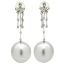 ノンブランド NON BRAND パールピアス ホワイトゴールド K18WG パール ダイヤモンド ピアス 1粒 1P シルバーグレー ダイヤ WG 18金 750 真珠