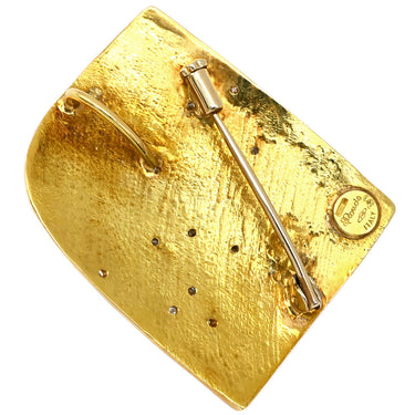 ノンブランド NON BRAND K18 ダイヤ イエローゴールド K18YG ダイヤモンド ブローチ ペンダントトップ