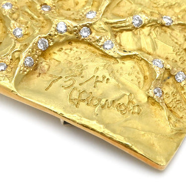 ノンブランド NON BRAND K18 ダイヤ イエローゴールド K18YG ダイヤモンド ブローチ ペンダントトップ