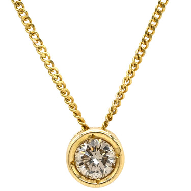 ノンブランド NON BRAND ダイヤペンダント イエローゴールド K18YG ダイヤモンド ネックレス 750 18K 1P 1粒ダイヤ YG