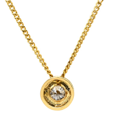 ノンブランド NON BRAND ダイヤペンダント イエローゴールド K18YG ダイヤモンド ネックレス 750 18K 1P 1粒ダイヤ YG