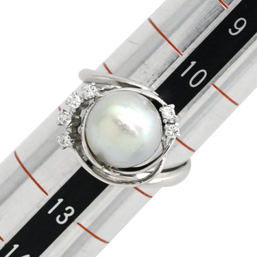 ノンブランド NON BRAND アコヤパール ダイヤリング プラチナシルバー Pt850 パール ダイヤモンド リング 指輪 1粒 1P 11号