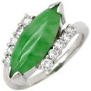 ノンブランド NON BRAND ヒスイ ダイヤリング プラチナシルバー Pt900 ヒスイ ダイヤモンド リング 指輪 翡翠 グリーン 9.5号