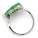 ノンブランド NON BRAND ヒスイ ダイヤリング プラチナシルバー Pt900 ヒスイ ダイヤモンド リング 指輪 翡翠 グリーン 9.5号