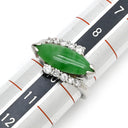 ノンブランド NON BRAND ヒスイ ダイヤリング プラチナシルバー Pt900 ヒスイ ダイヤモンド リング 指輪 翡翠 グリーン 9.5号