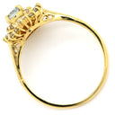 ノンブランド NON BRAND アクアマリン ダイヤリング イエローゴールド×ブルー K18YG ダイヤモンド アクアマリン リング 指輪 Au750 18K 18金 オーバル 11号