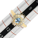 ノンブランド NON BRAND アクアマリン ダイヤリング イエローゴールド×ブルー K18YG ダイヤモンド アクアマリン リング 指輪 Au750 18K 18金 オーバル 11号