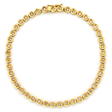 ノンブランド NON BRAND テニスブレスレット イエローゴールド K18YG ダイヤモンド ブレスレット ダイヤブレス