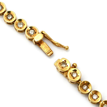 ノンブランド NON BRAND テニスブレスレット イエローゴールド K18YG ダイヤモンド ブレスレット ダイヤブレス