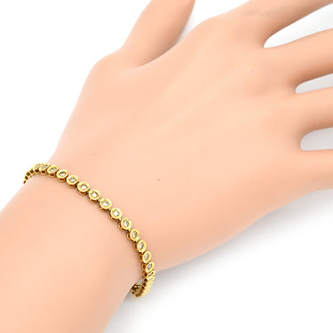 ノンブランド NON BRAND テニスブレスレット イエローゴールド K18YG ダイヤモンド ブレスレット ダイヤブレス