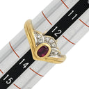 ノンブランド NON BRAND ルビー ダイヤ リング イエローゴールド K18YG ルビー ダイヤモンド リング 指輪 Au750 18K 18KT レッド 赤 13号