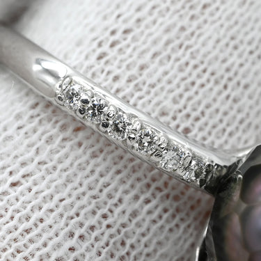 ノンブランド NON BRAND 黒蝶パール ダイヤリング プラチナシルバー Pt900 パール ダイヤモンド リング 指輪 1粒 1P 華真珠 12.5号