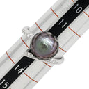 ノンブランド NON BRAND 黒蝶パール ダイヤリング プラチナシルバー Pt900 パール ダイヤモンド リング 指輪 1粒 1P 華真珠 12.5号