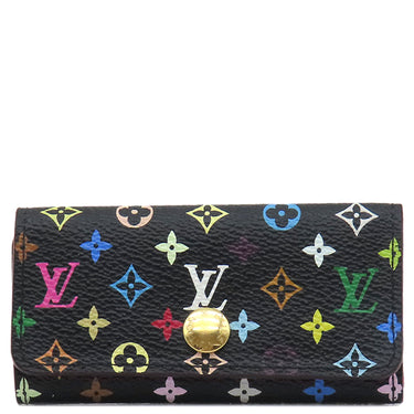 ルイヴィトン LOUIS VUITTON ミュルティクレ4 M93732 ノワール モノグラムマルチカラー キーケース ゴールド金具 黒 鍵入れ 4連 4本