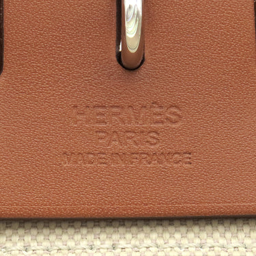 エルメス HERMES エールバッグジップ 31 ベージュ×ゴールド トワルミリタリー ヴァッシュハンター ショルダーバッグ シルバー金具 茶