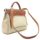 エルメス HERMES エールバッグジップ 31 ベージュ×ゴールド トワルミリタリー ヴァッシュハンター ショルダーバッグ シルバー金具 茶