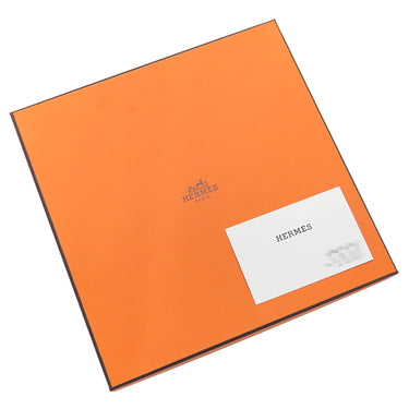 エルメス HERMES カレ90 CARRE クレーム×オレンジキュイ×ブラウン シルク スカーフ 【シュヴォー デシェネ】