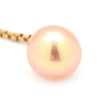 TASAKI TASAKI ロングチェーンパールピアス ピンクパール×イエローゴールド K18YG パール ピアス 淡水 真珠 1P 1粒 Au750 18K 18金 ボックスチェーン