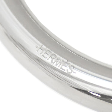 エルメス HERMES フェール ア シュヴァル シルバー×ブルーサフィール ステンレススチール キーホルダー シルバー金具 カラビナ キーリング 蹄鉄