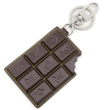 ルイヴィトン LOUIS VUITTON LV チョコレートバー M02913 ノワール レザー メタル モノグラムリバースキャンバス バッグチャーム シルバー金具 キーホルダー キーリング 茶
