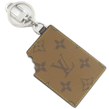 ルイヴィトン LOUIS VUITTON LV チョコレートバー M02913 ノワール レザー メタル モノグラムリバースキャンバス バッグチャーム シルバー金具 キーホルダー キーリング 茶