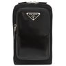 プラダ PRADA Re-Nylon スマートフォン ケース 2ZT060 ブラック ナイロン レザー ショルダーバッグ シルバー金具 黒 トライアングルロゴ フォンショルダー
