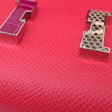 エルメス HERMES コンスタンス トゥーゴー ローズエクストリーム×ローズパープル×エトリュクス×オンブレ ヴォーエプソン クロコダイル リザード 長財布 シルバー金具 ショルダー