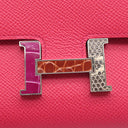 エルメス HERMES コンスタンス トゥーゴー ローズエクストリーム×ローズパープル×エトリュクス×オンブレ ヴォーエプソン クロコダイル リザード 長財布 シルバー金具 ショルダー