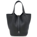 エルメス HERMES ピコタンロック タッチ PM ブラック トリヨンクレマンス アリゲーター ハンドバッグ シルバー金具 黒 クロコ