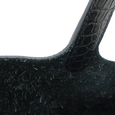 エルメス HERMES ピコタンロック タッチ PM ブラック トリヨンクレマンス アリゲーター ハンドバッグ シルバー金具 黒 クロコ