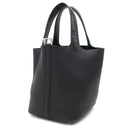 エルメス HERMES ピコタンロック タッチ PM ブラック トリヨンクレマンス アリゲーター ハンドバッグ シルバー金具 黒 クロコ